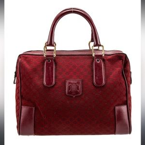 Celine Vintage Triomphe handle bag Burgundy EUC